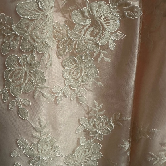 American Princess Pink Floral Dress with Pearl Detail - Picture 4 of 9